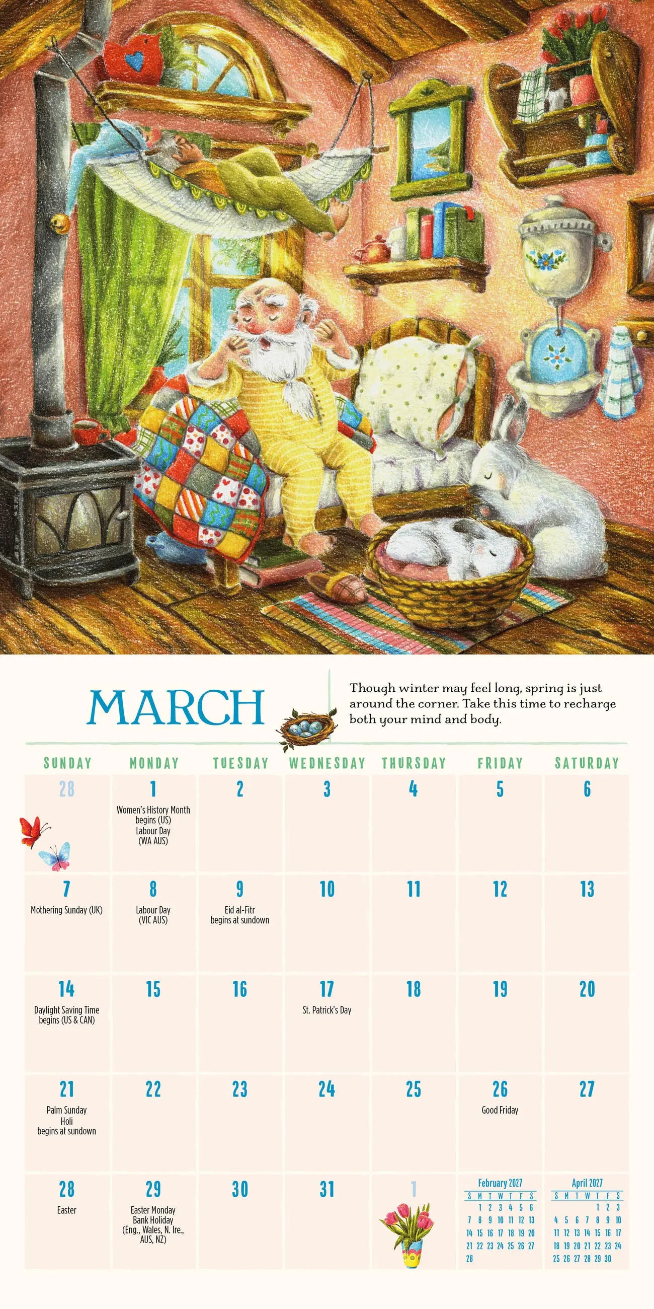 Gnome Life 2027 Mini Wall Calendar