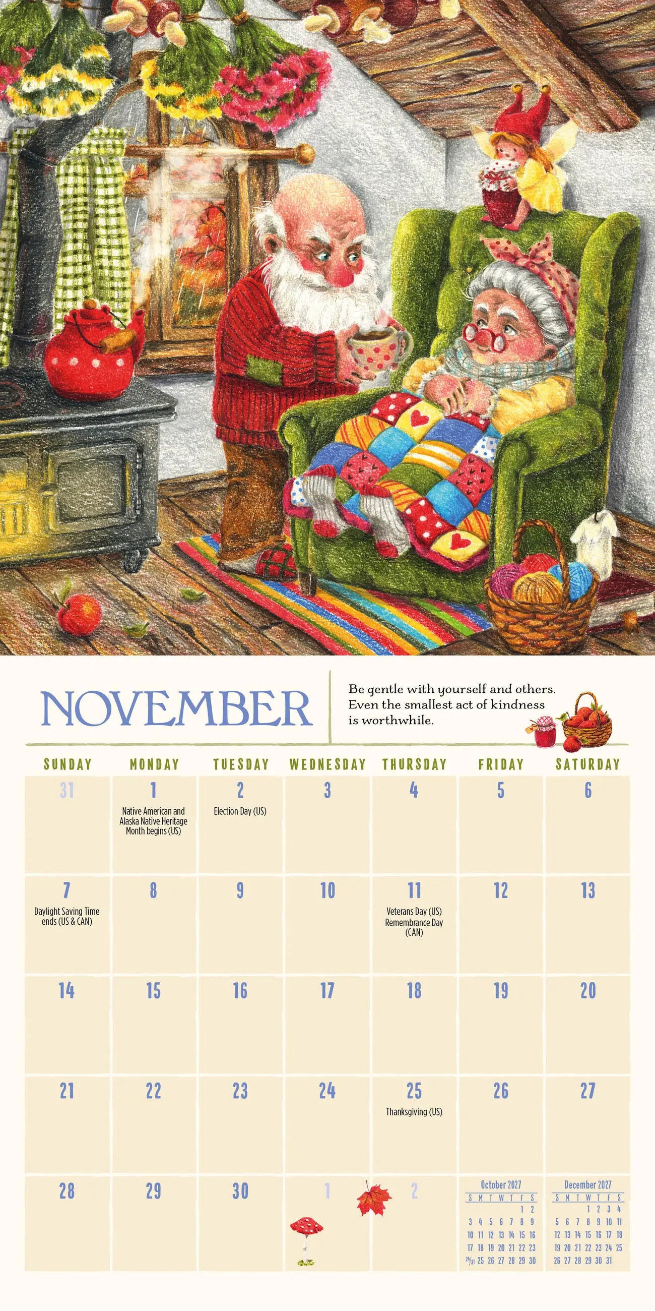 Gnome Life 2027 Mini Wall Calendar