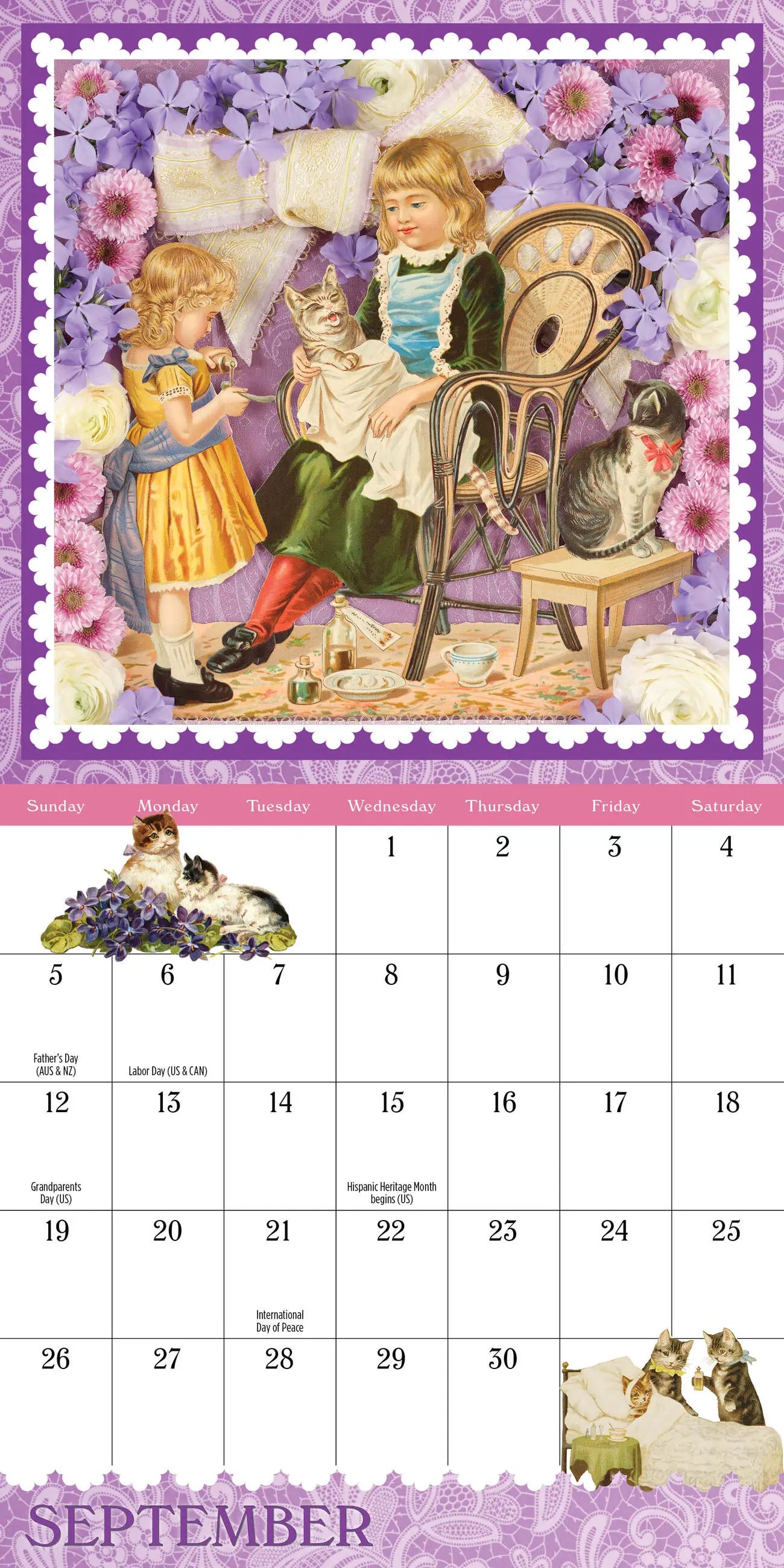 WRK Cynthia Hart’s Victoriana Cats 2027 Mini Wall Calendar