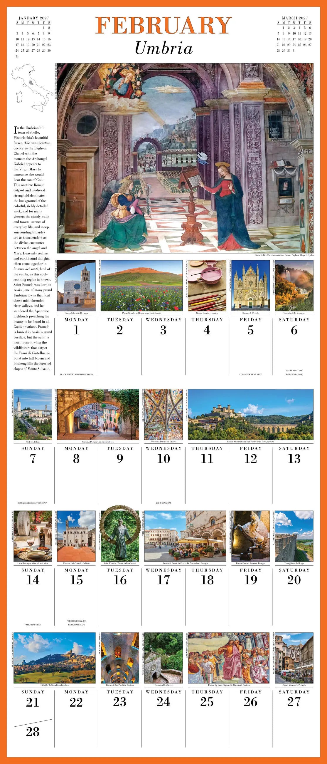 WRK 365 Days in Italy Picture-A-Day® 2027 Wall Calendar