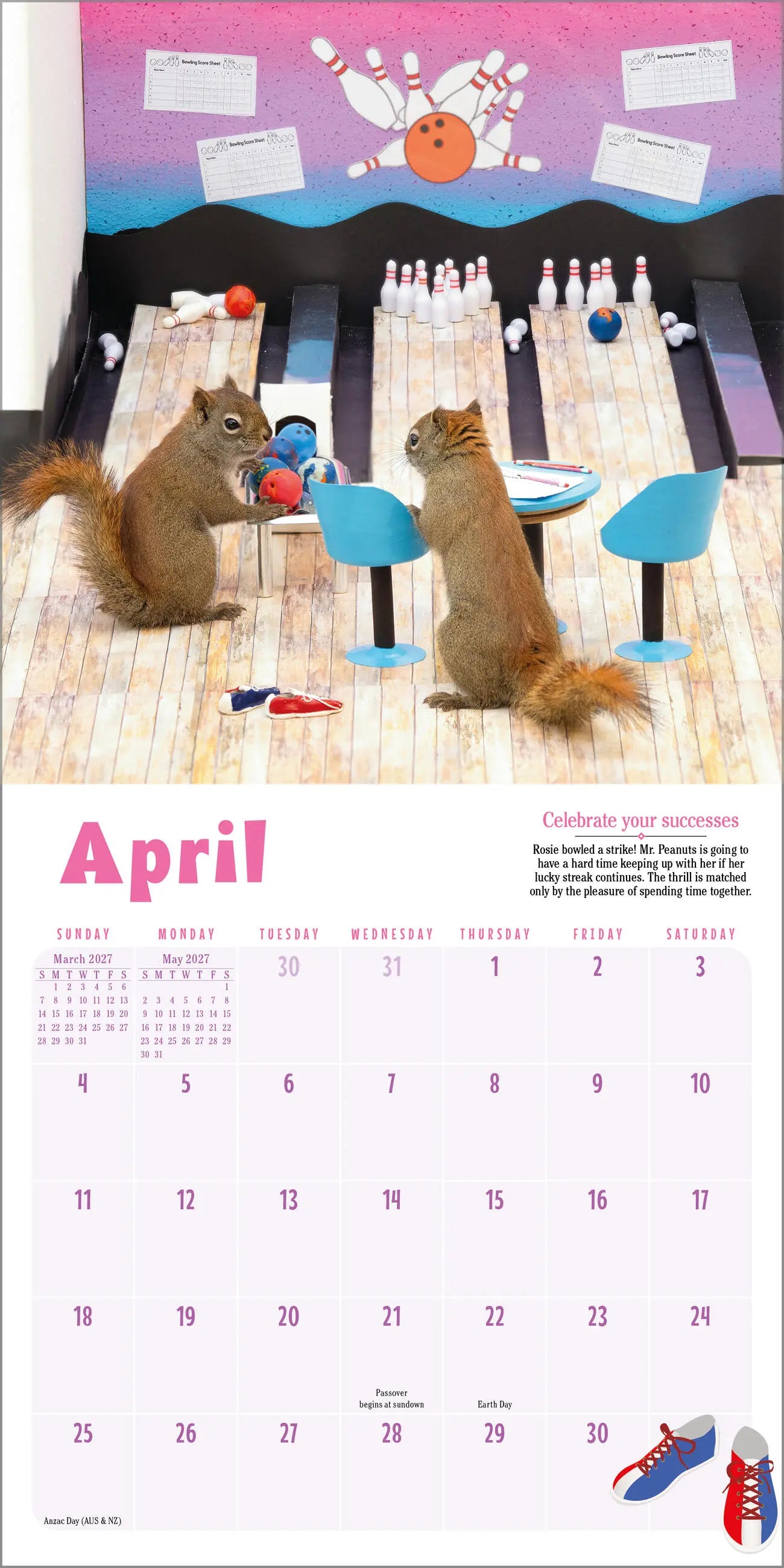 WRK Secret Life of Squirrels 2027 Mini Wall Calendar