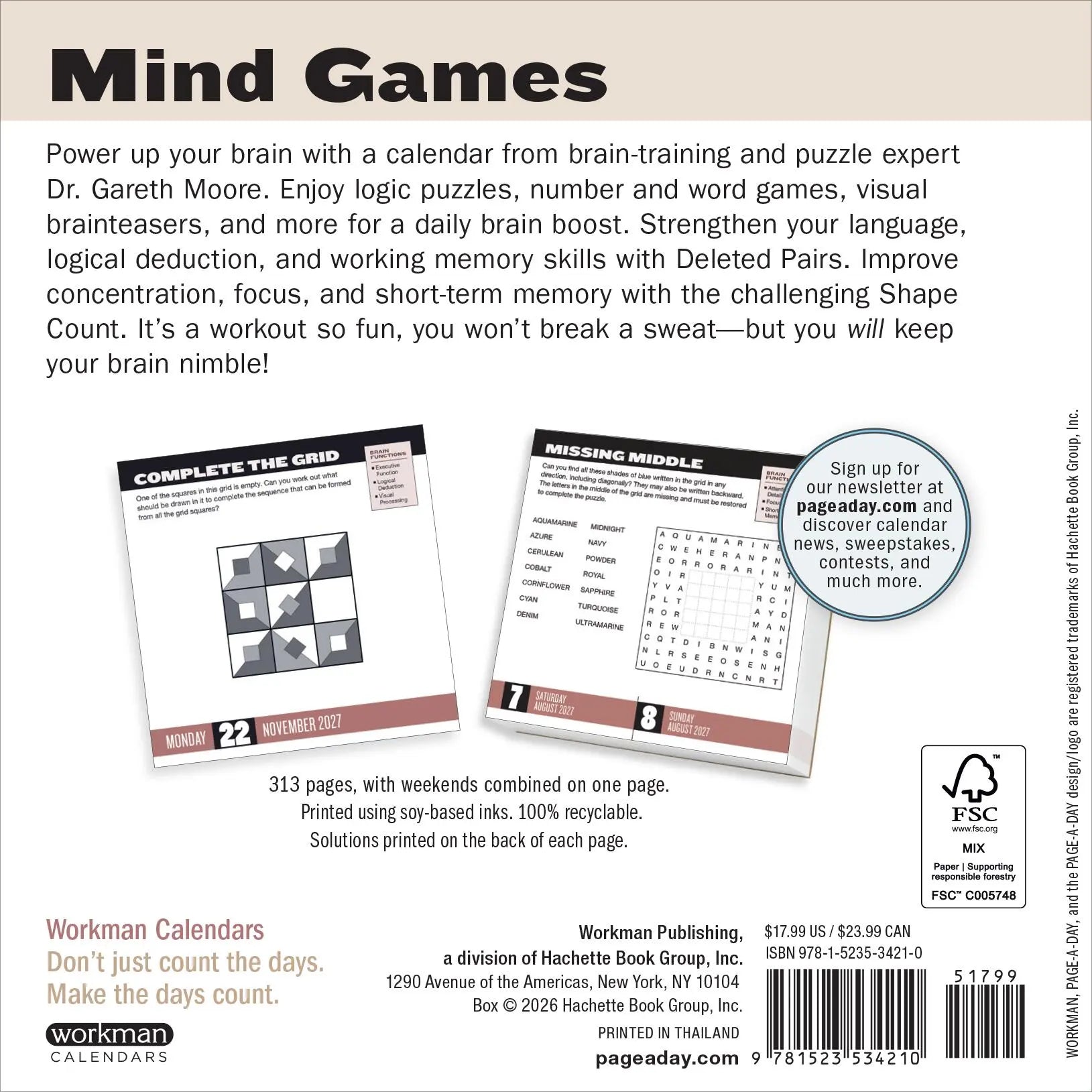 WRK Brainpower Puzzles 2027 Page-A-Day® Calendar
