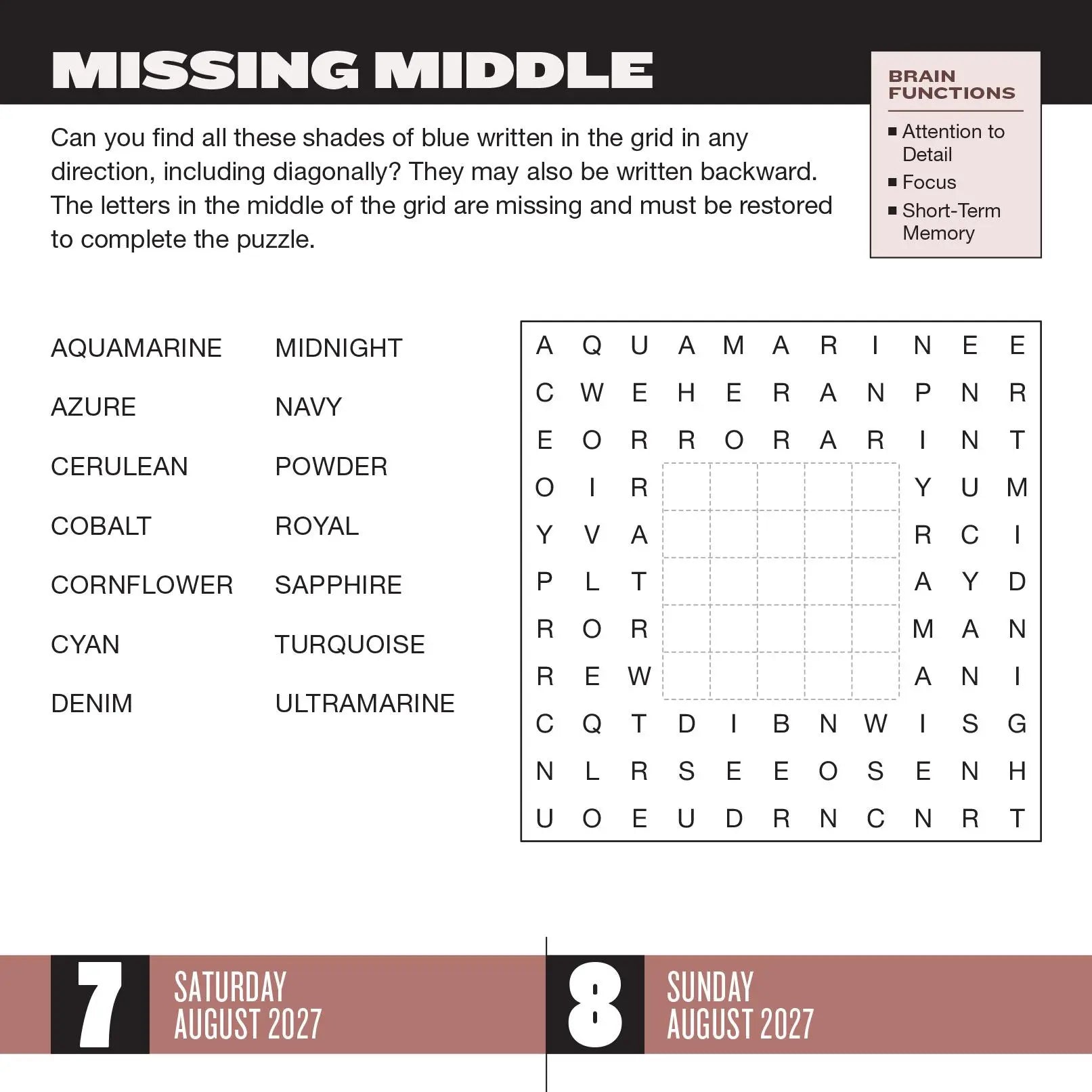 WRK Brainpower Puzzles 2027 Page-A-Day® Calendar