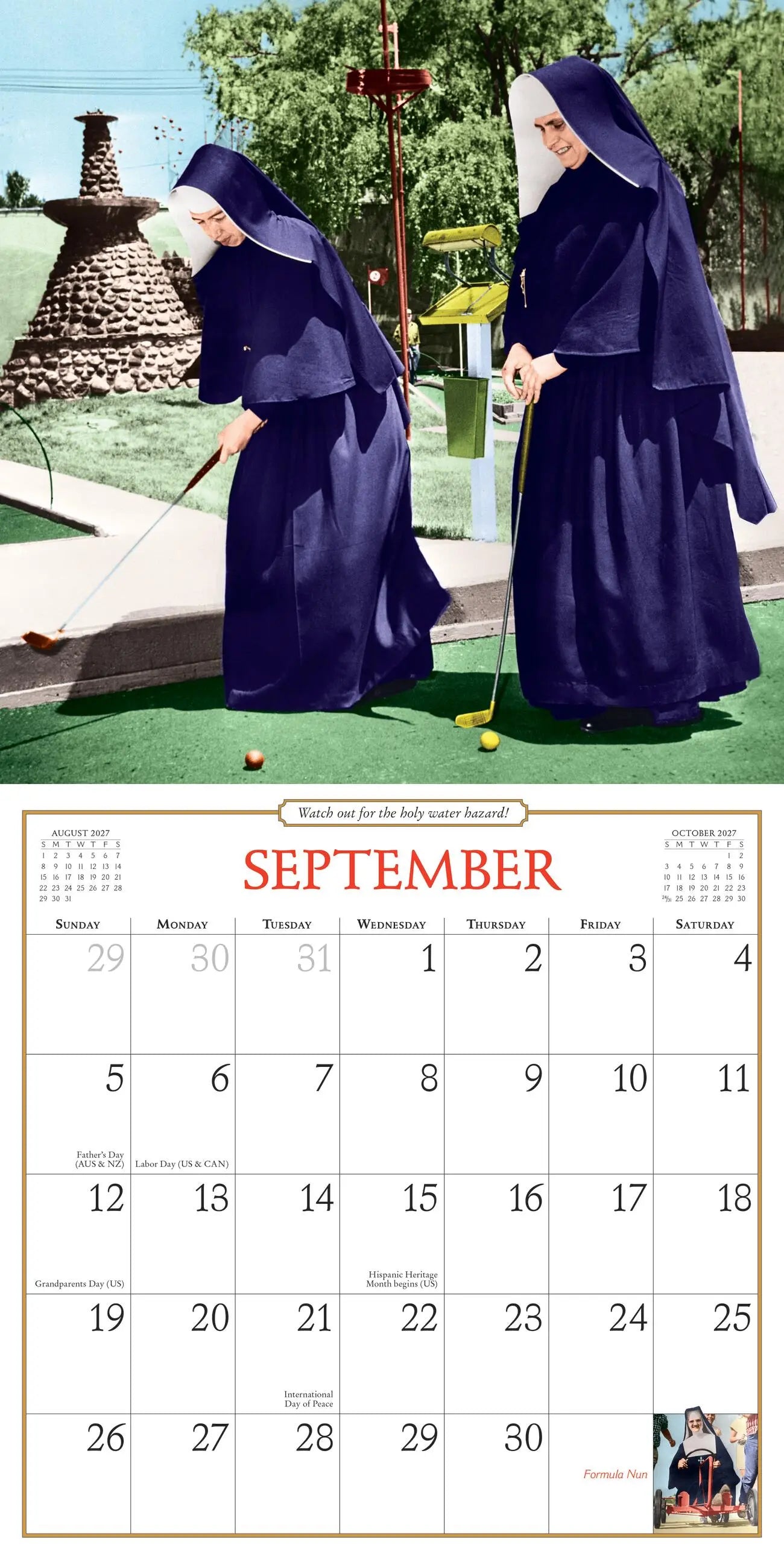Nuns Having Fun 2027 Wall Calendar
