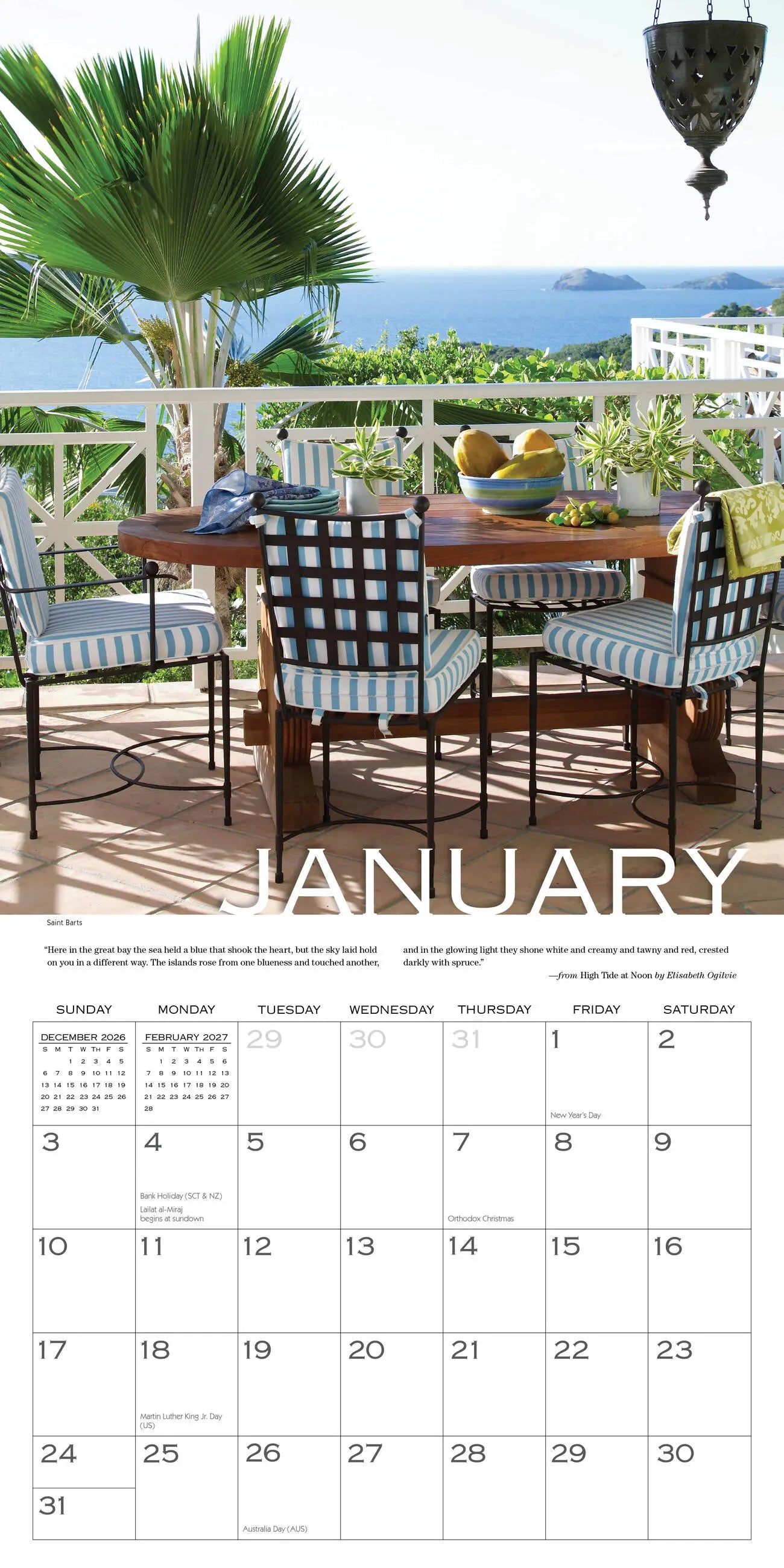 WRK Out on the Porch 2027 Wall Calendar