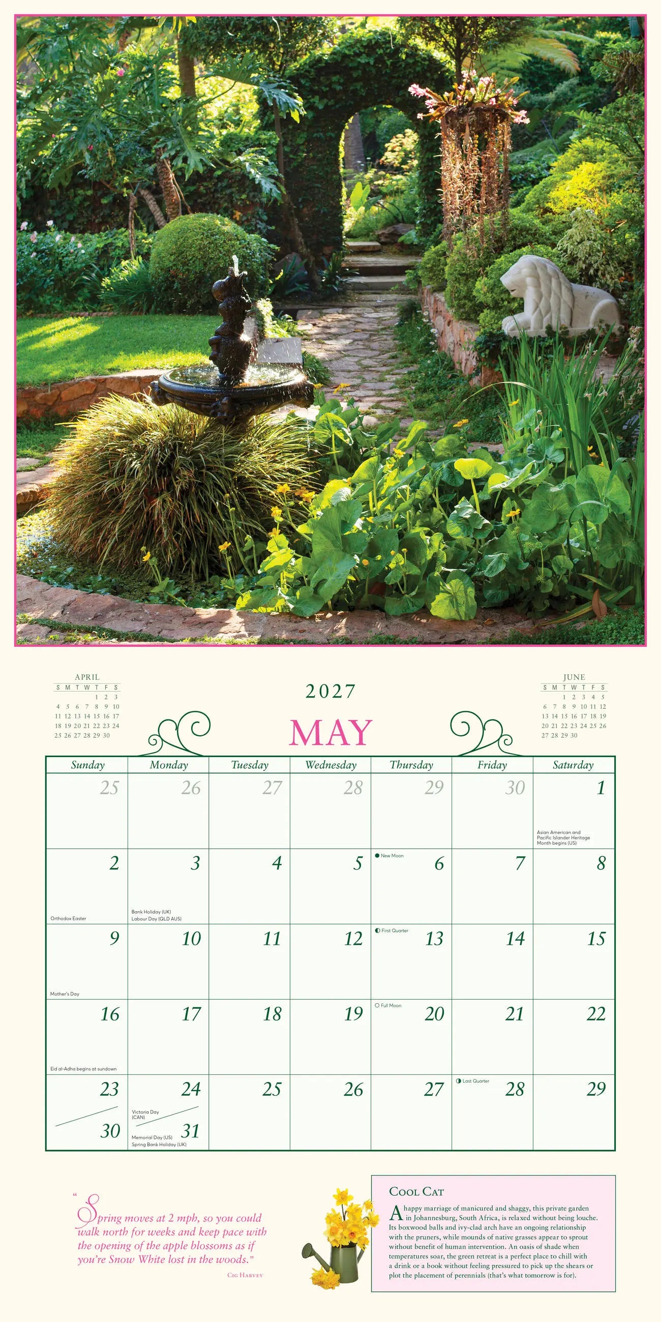 WRK Secret Garden 2027 Wall Calendar