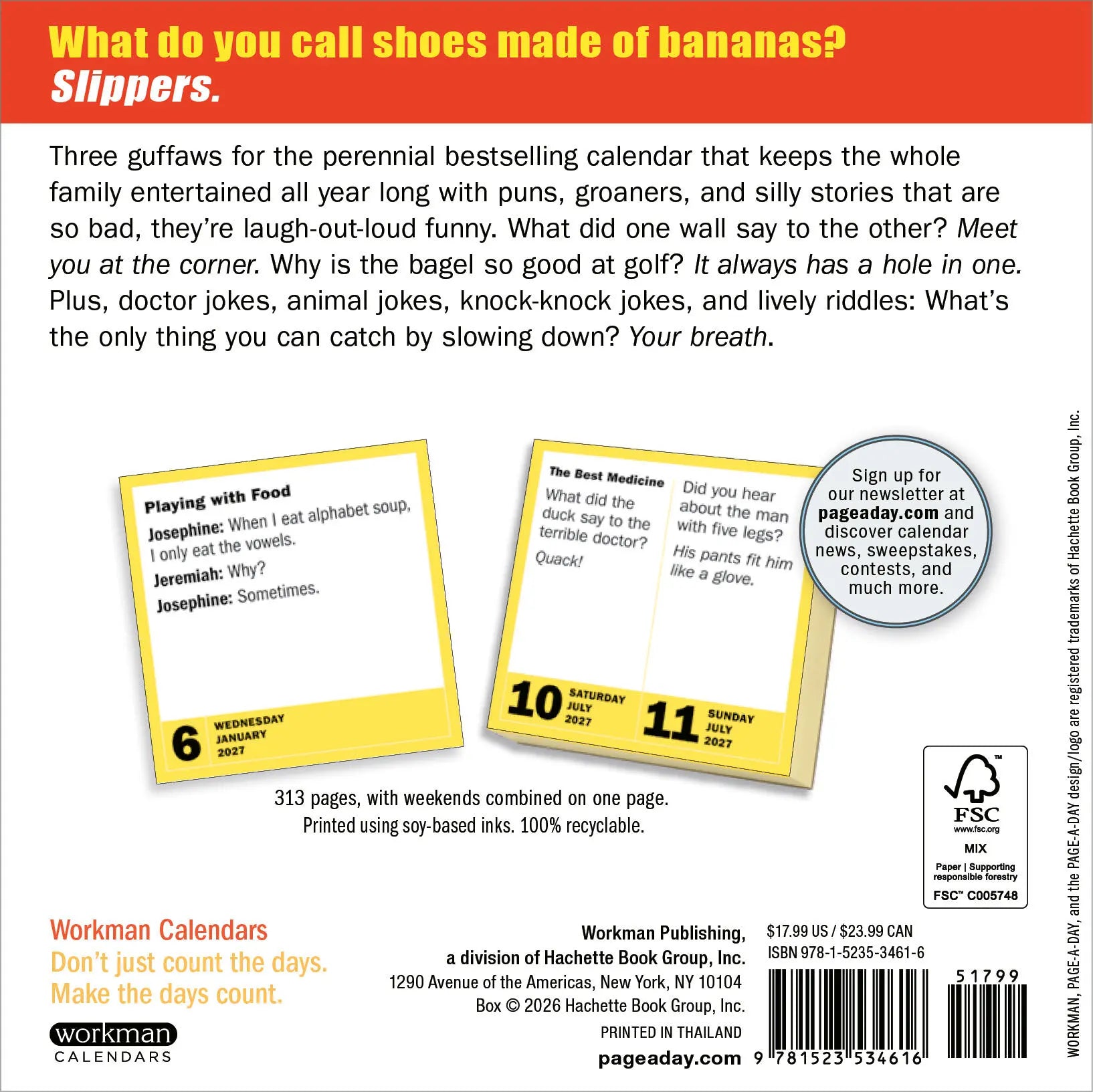 WRK 290 Bad Jokes & 75 Punderful Puns 2027 Page-A-Day® Calendar