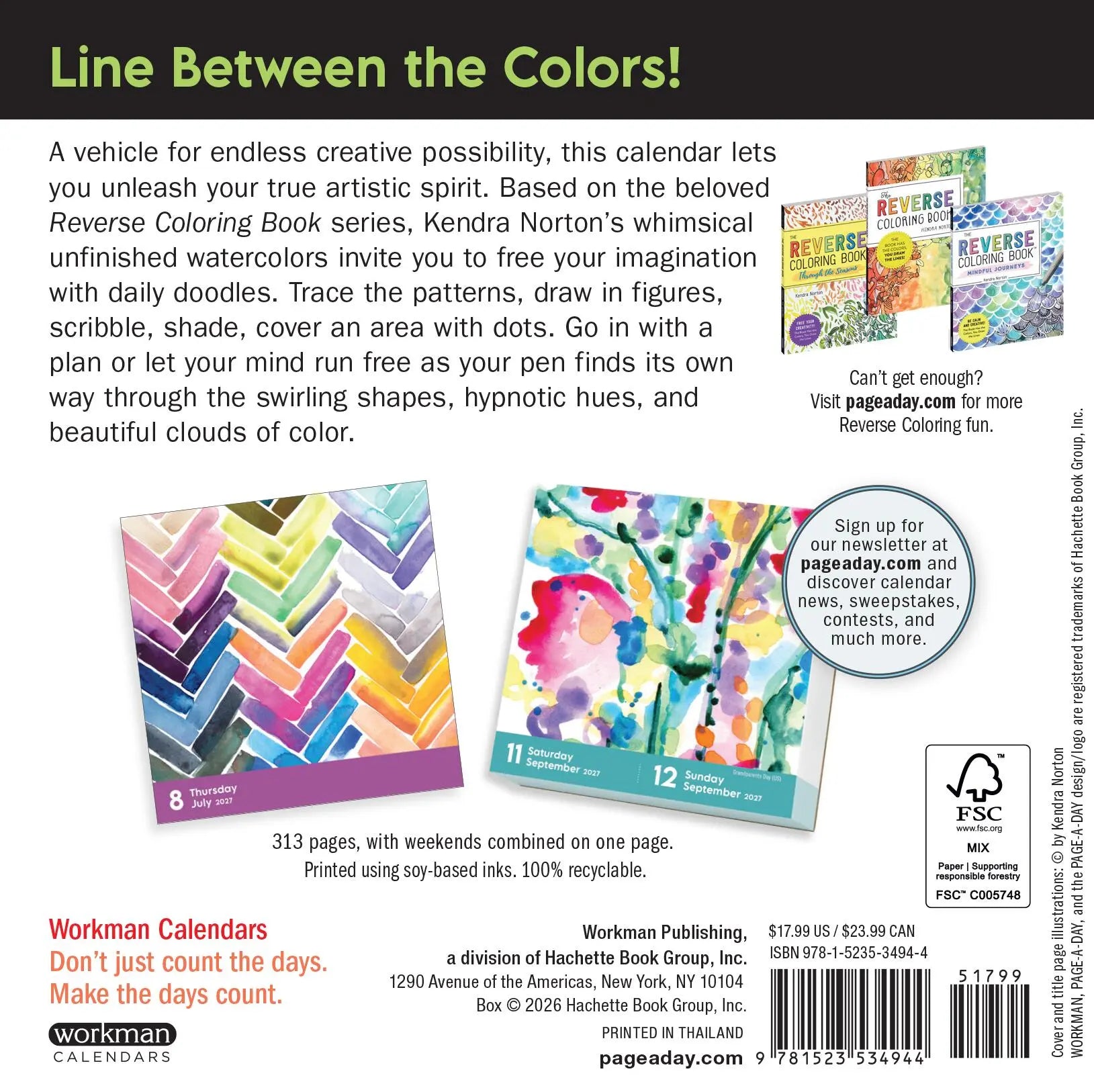 A Year of Reverse Coloring 2027 Page-A-Day Calendar