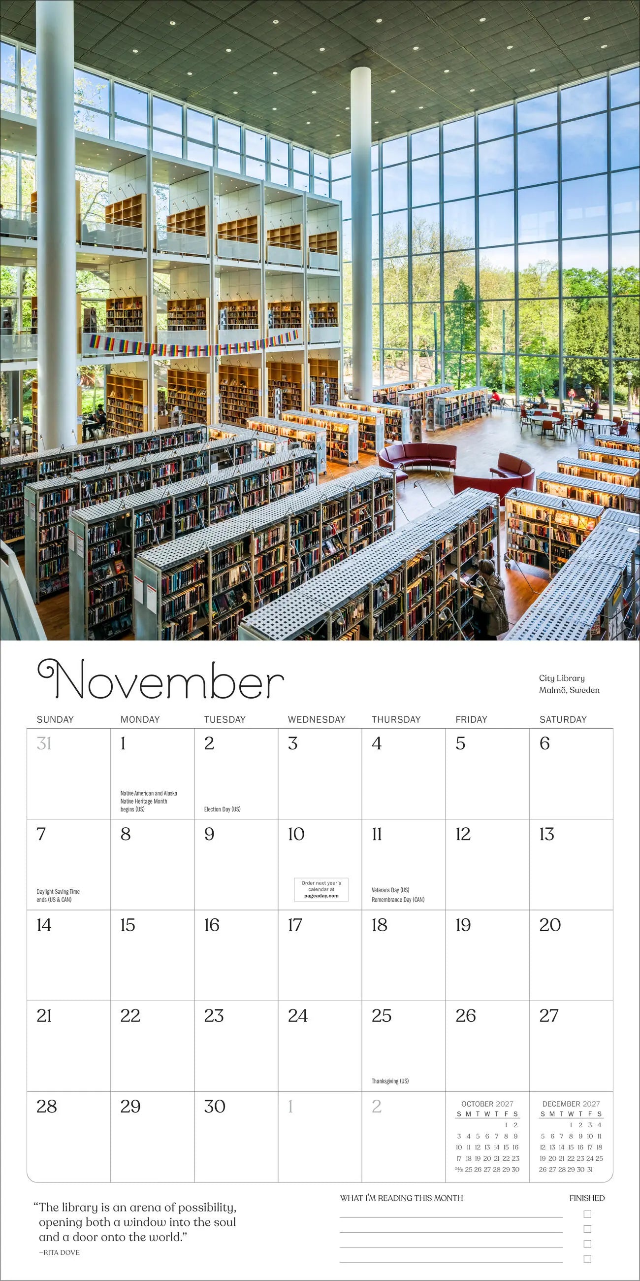 A Calendar for Book Lovers 2027 Wall Calendar