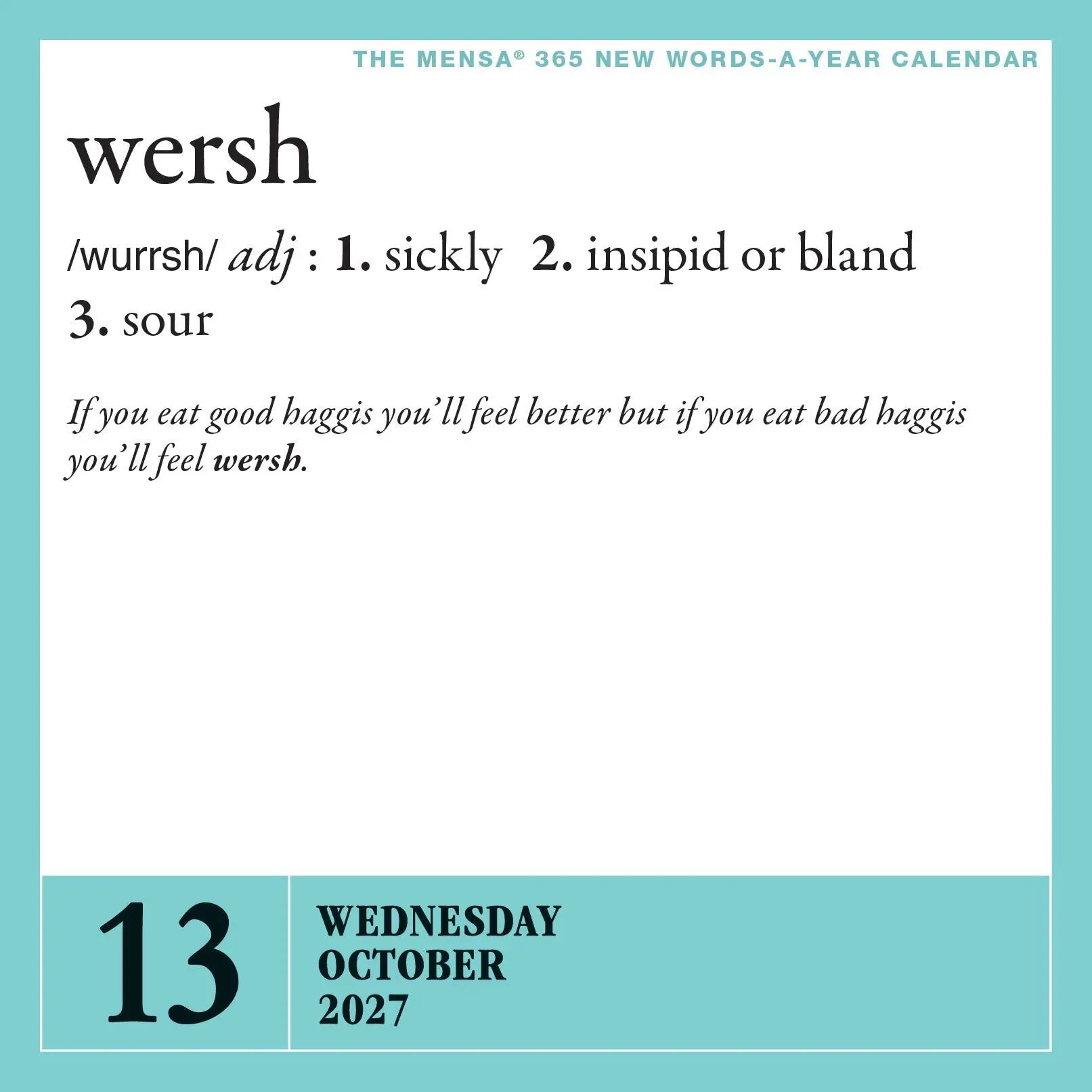 Mensa 365 New Words-A-Year 2027 Page-A-Day Calendar