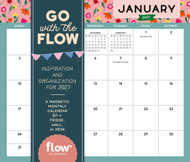Go with the Flow 2027 Magnetic Monthly Calendar