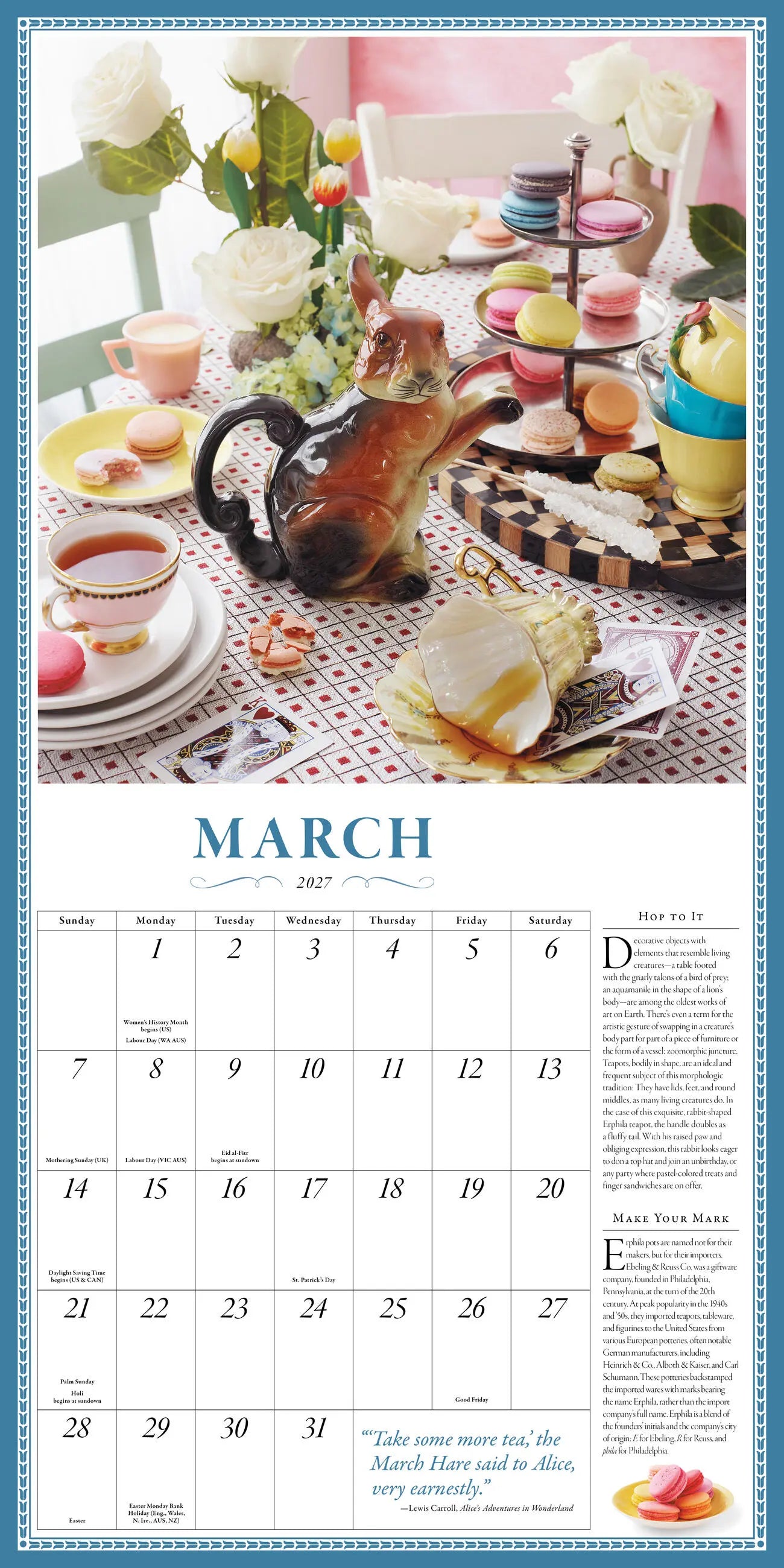 The Collectible Teapot 2027 Wall Calendar