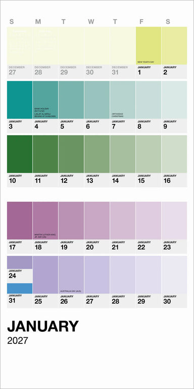 Pantone 2027 Mini Wall Calendar
