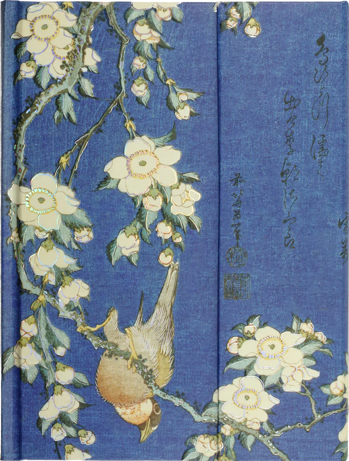 Bullfinch and Cherry Tree Magnetic Fold Over Journal