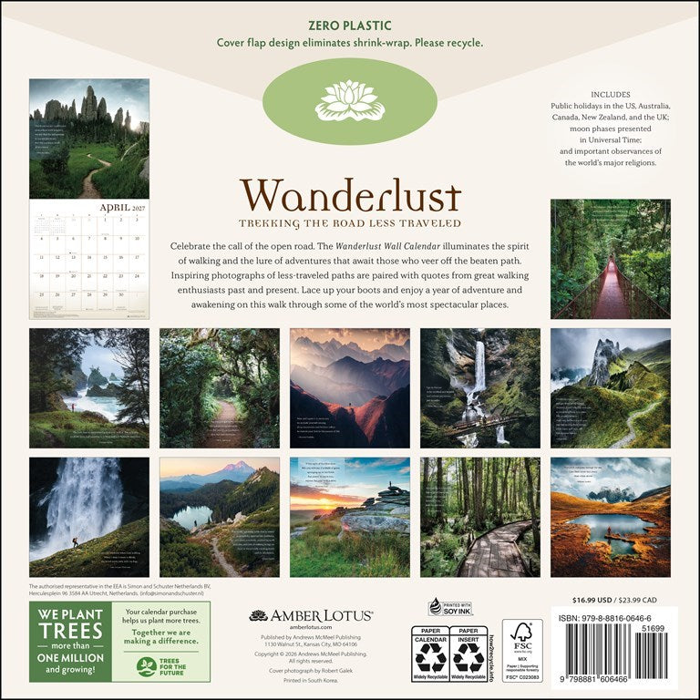Wanderlust 2027 Wall Calendar