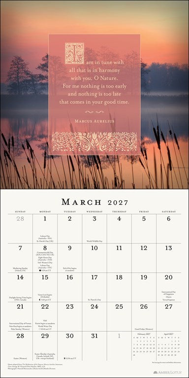 Marcus Aurelius Meditations 2027 Wall Calendar