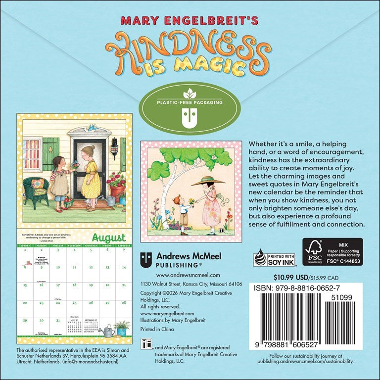 AMC Mary Engelbreit’s Kindness is Magic 2027 Mini Wall Calendar