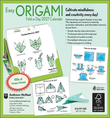 Easy Origami Fold-a-Day 2027 Calendar