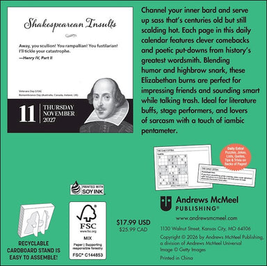 Shakespearean Insults 2027 Page-A-Day Calendar