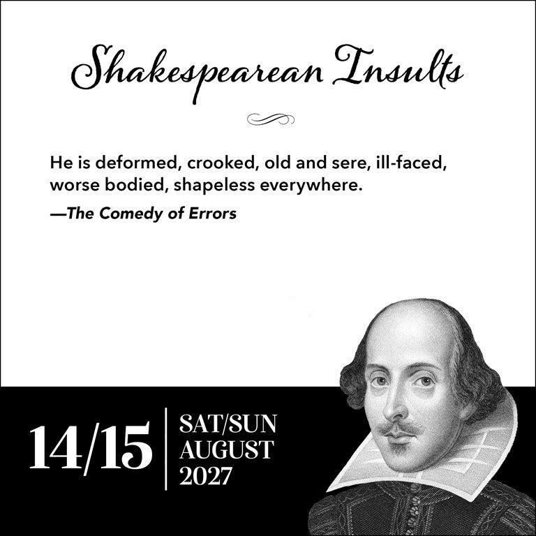 AMC Shakespearean Insults 2027 Day-to-Day Calendar