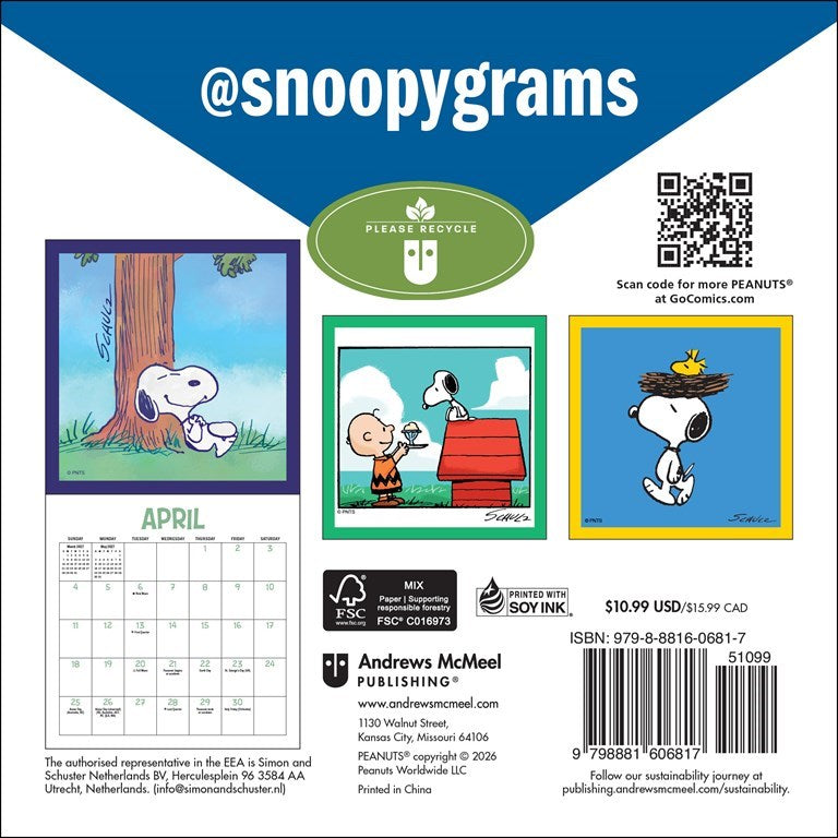 AMC PEANUTS®: @Snoopygrams 2027 Mini Wall Calendar