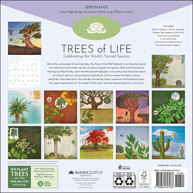 Trees of Life 2027 Wall Calendar