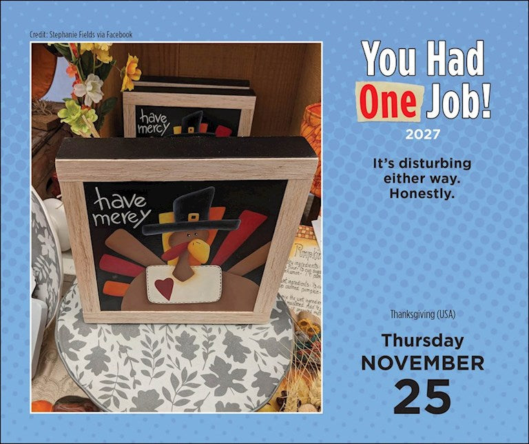 AMC You Had One Job 2027 Day-to-Day Calendar