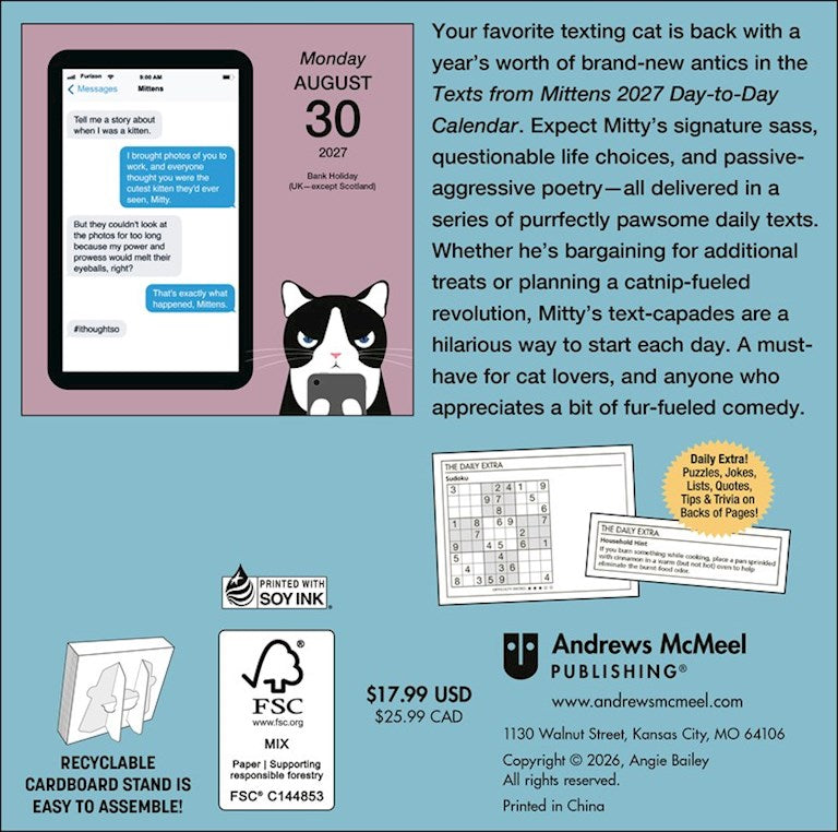 AMC Texts from Mittens the Cat 2027 Day-to-Day Calendar
