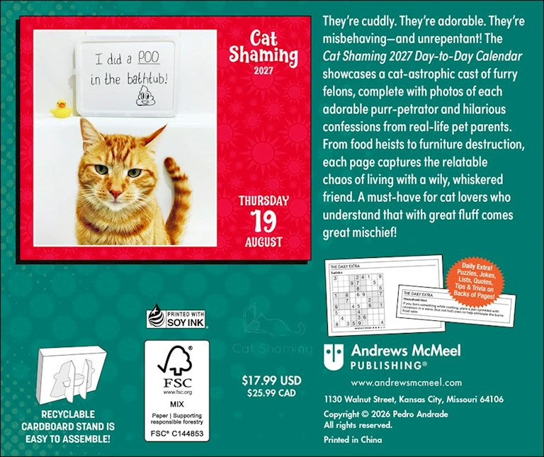 AMC Cat Shaming 2027 Day-to-Day Calendar