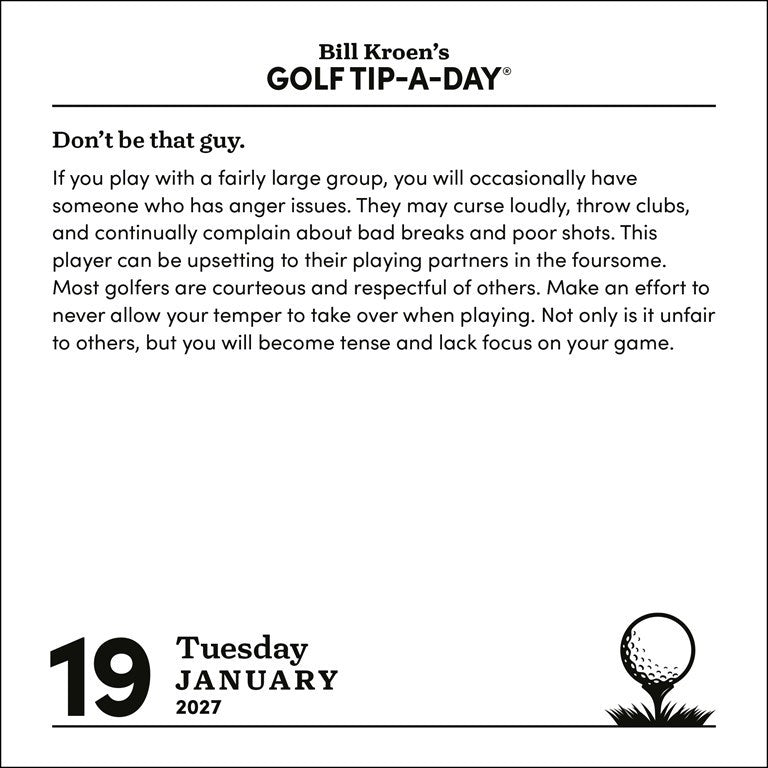 AMC Bill Kroen’s Golf Tip-A-Day 2027 Day-to-Day Calendar