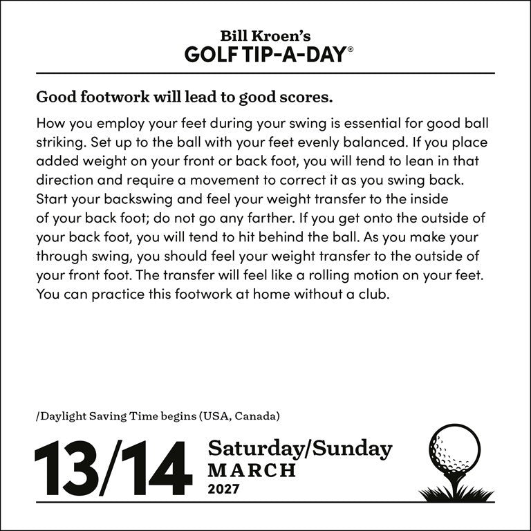 AMC Bill Kroen’s Golf Tip-A-Day 2027 Day-to-Day Calendar