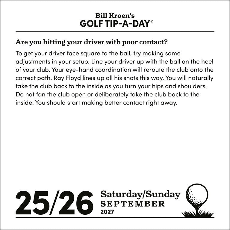 AMC Bill Kroen’s Golf Tip-A-Day 2027 Day-to-Day Calendar