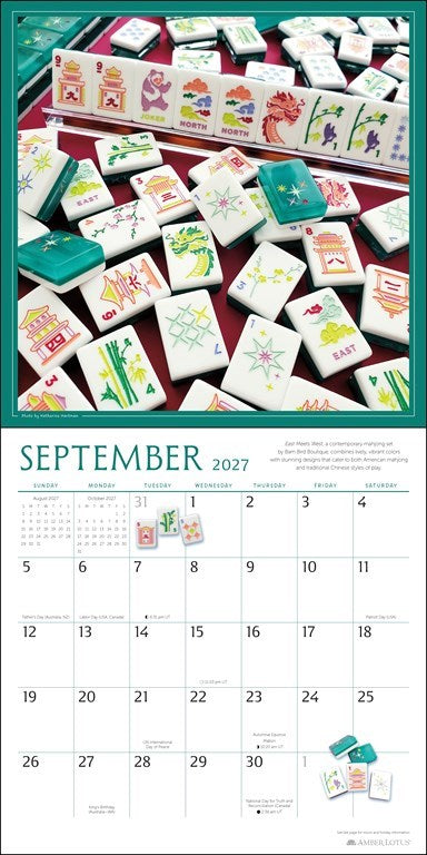 Art of Mahjong 2027 Wall Calendar