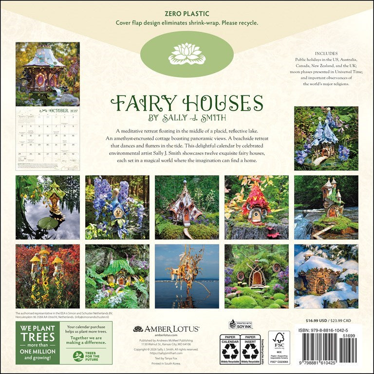 Fairy Houses 2027 Wall Calendar