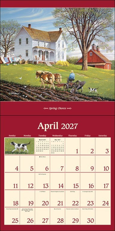 John Sloane’s Country Seasons Special Collection 2027 Wall Calendar