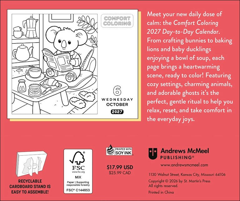 AMC Comfort Coloring 2027 Day-to-Day Calendar