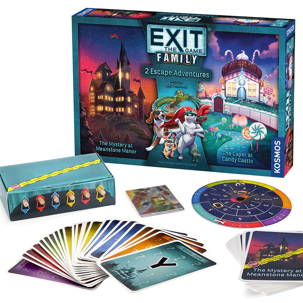 EXIT: The Game Family - 2 Escape Adventures - Mystery at Meanstone Manor & Caper at Candy Castle