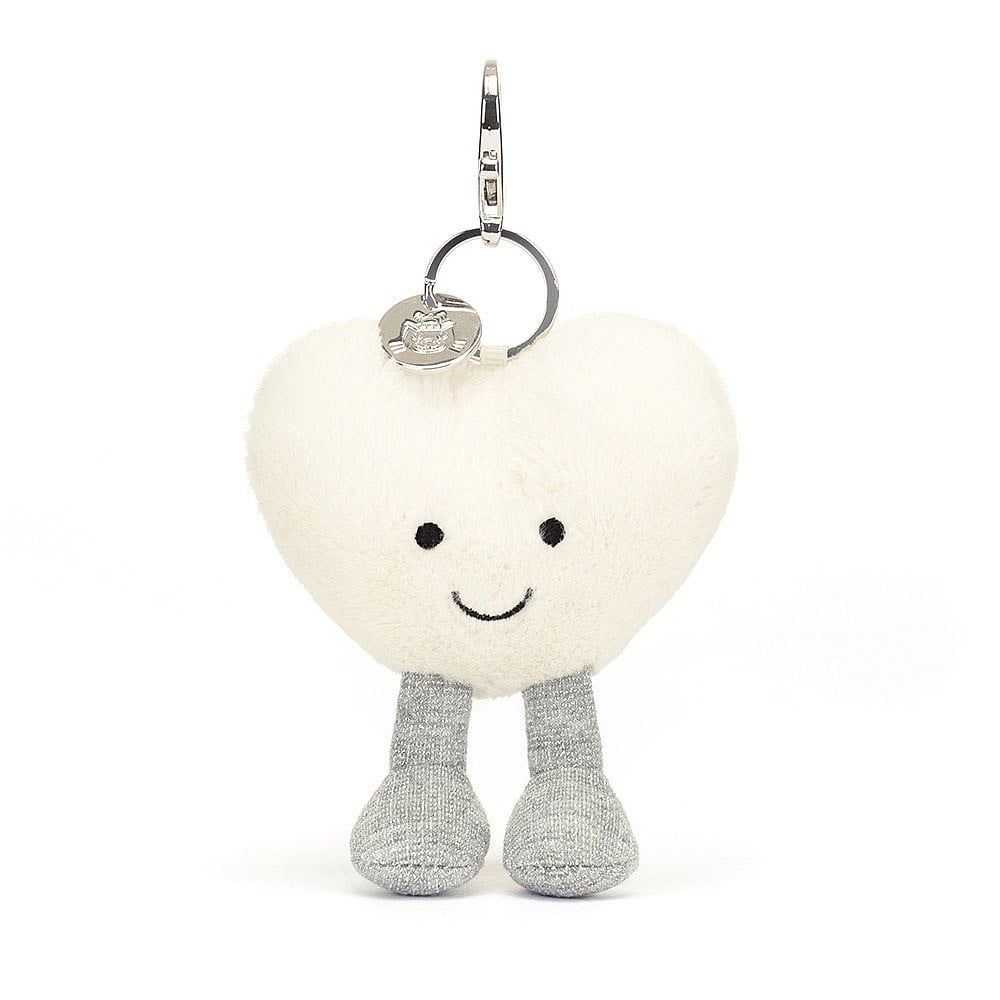 Jellycat Amuseable Cream Heart Bag Charm    