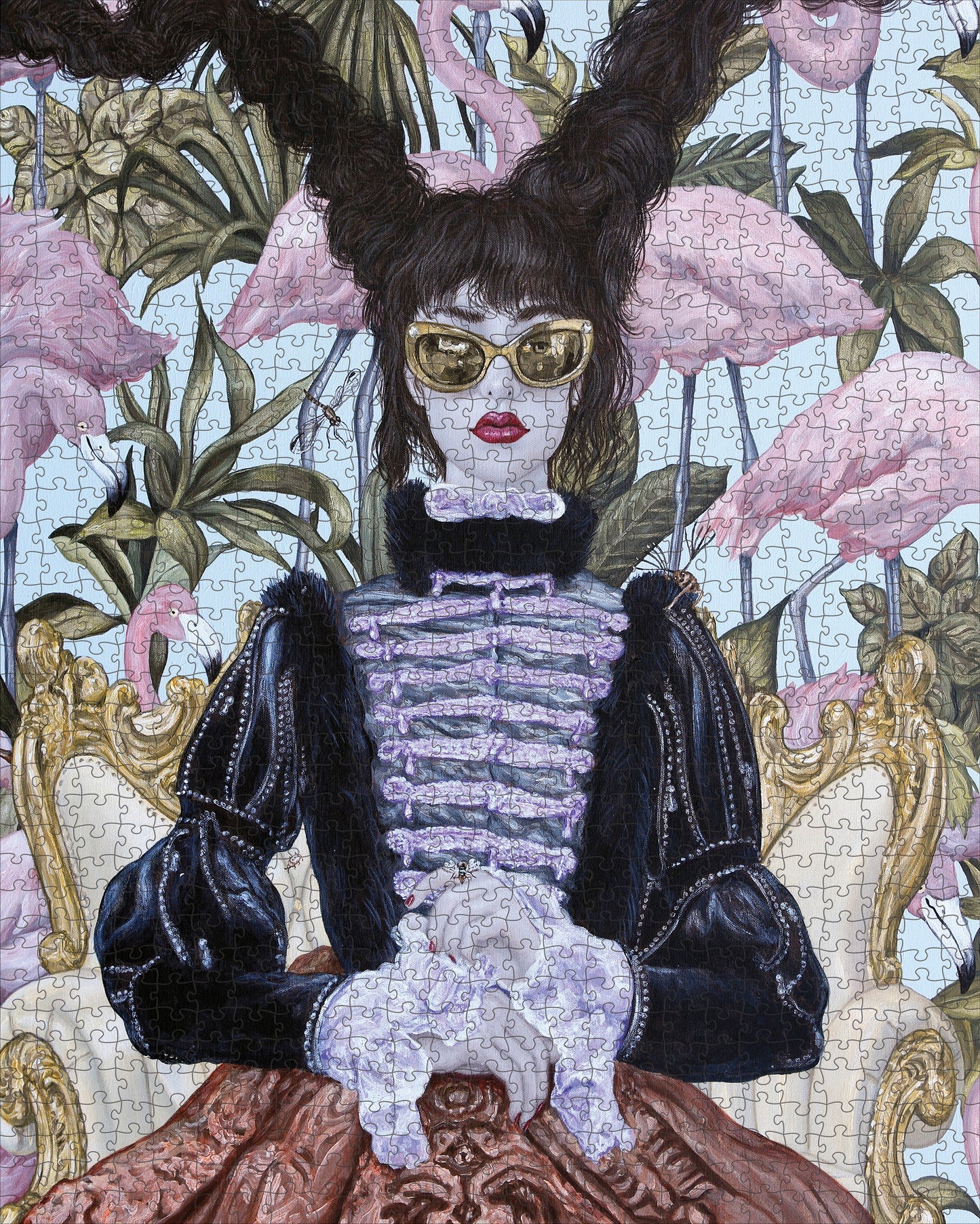 Carlos Gámez De Francisco: Girl with Pink Flamingos 1000 Piece Puzzle