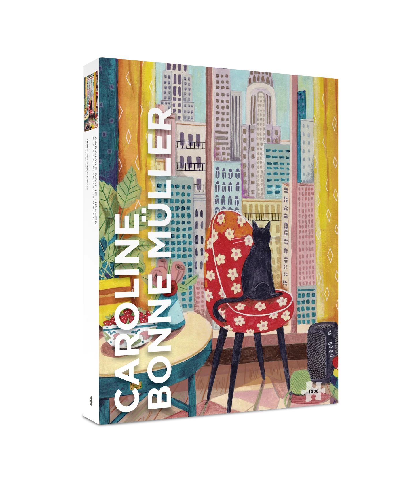 POM Caroline Bonne Müller: Black Cat in New York Window 1000-Piece Jigsaw Puzzle