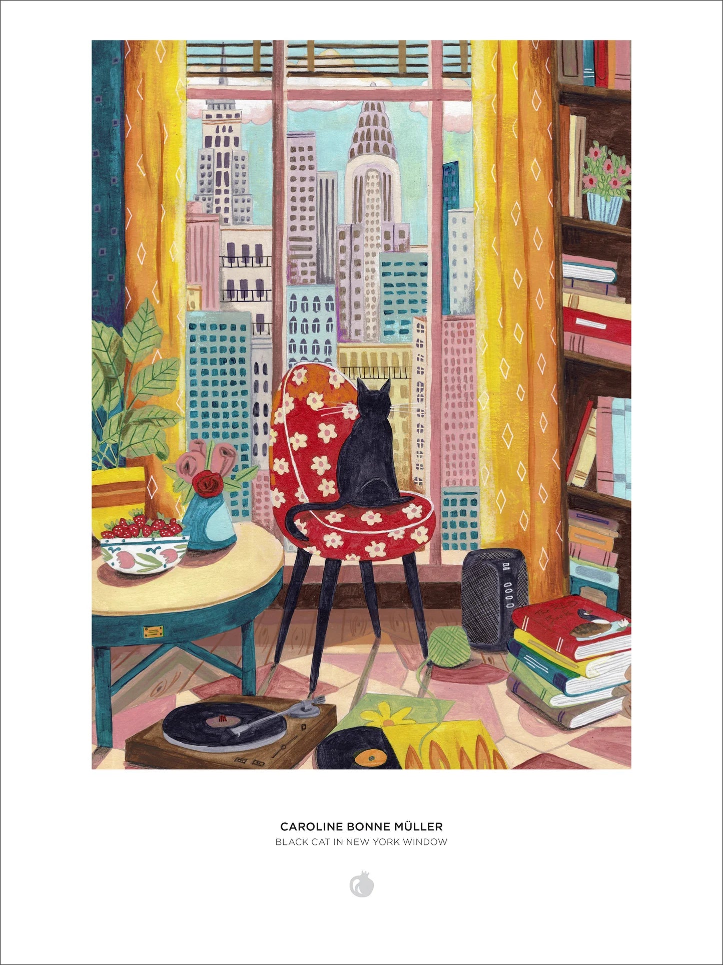 POM Caroline Bonne Müller: Black Cat in New York Window 1000-Piece Jigsaw Puzzle