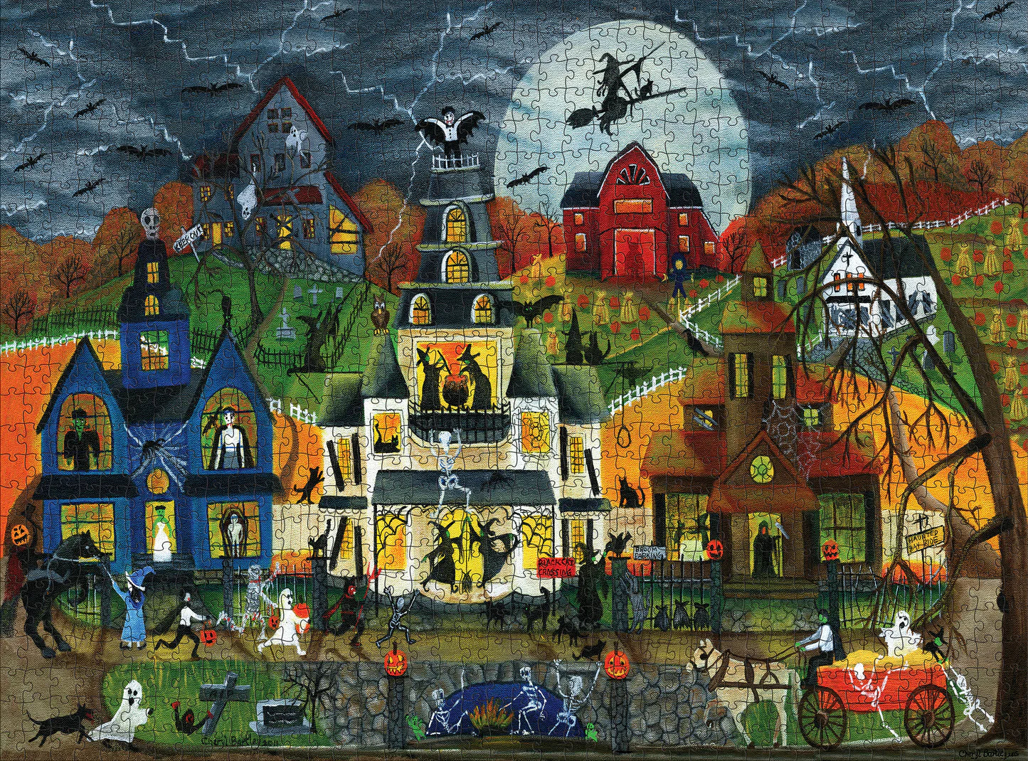 Spooky Street 1000 Piece Cheryl Bartley Puzzle