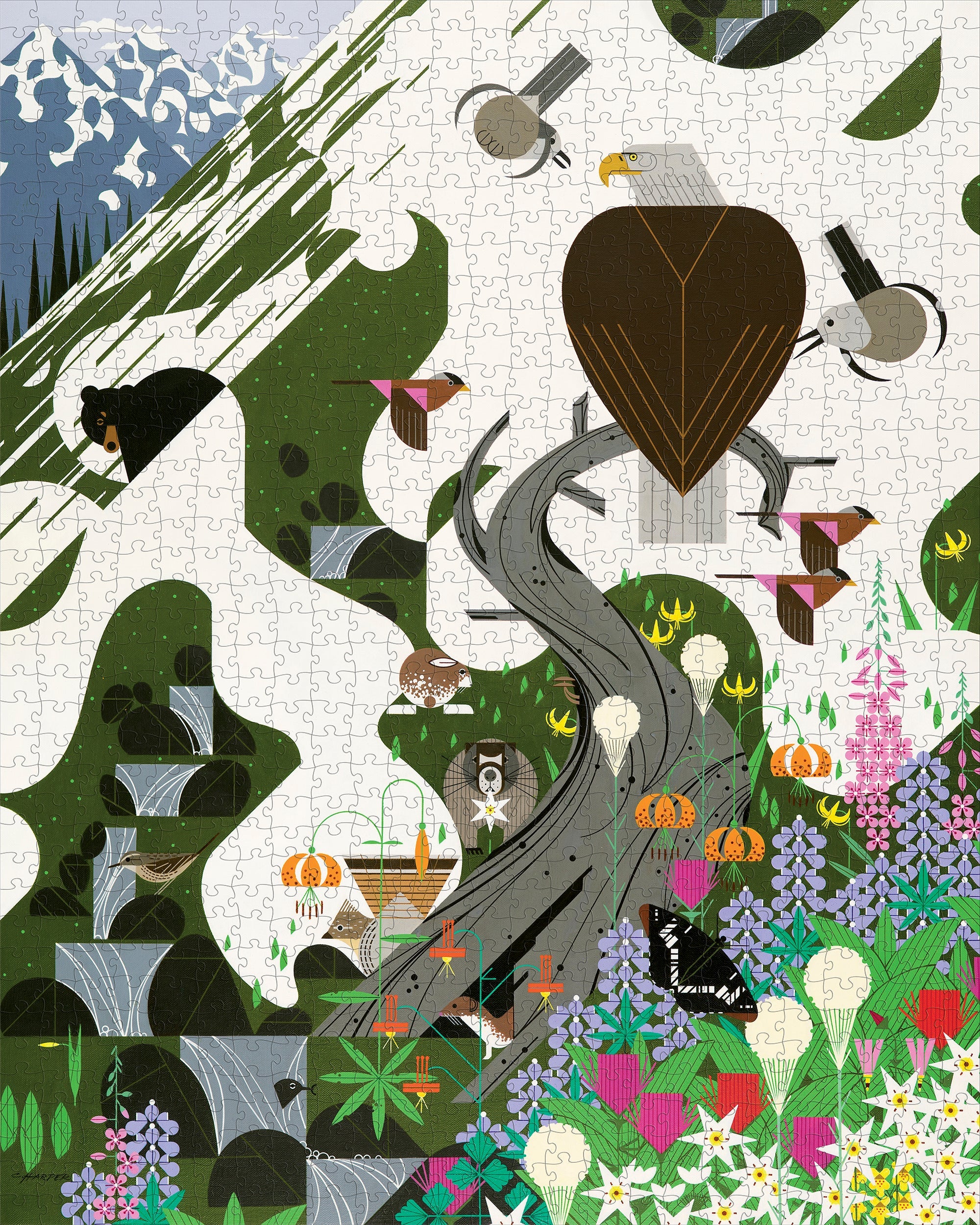 Charley Harper The Alpine Northwest 1000 Piece Puzzle    