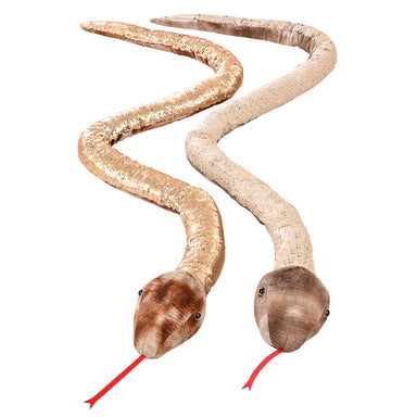 Sequin Natural 67" Snake - Copper/Black or Cream/Red