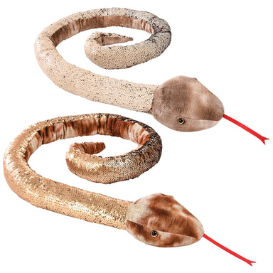 Sequin Natural 67" Snake - Copper/Black or Cream/Red