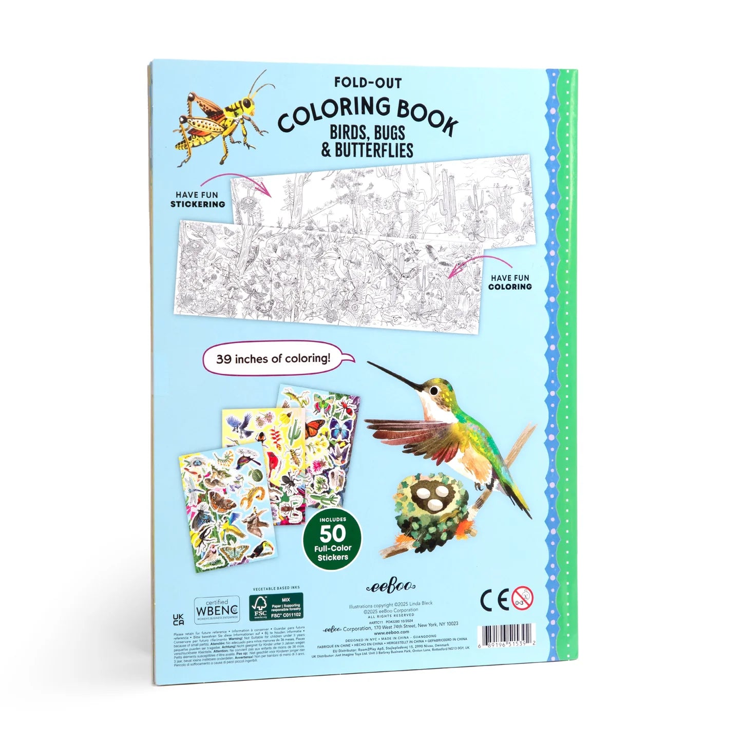 Bugs, Birds, & Butterflies Fold Out Coloring Book