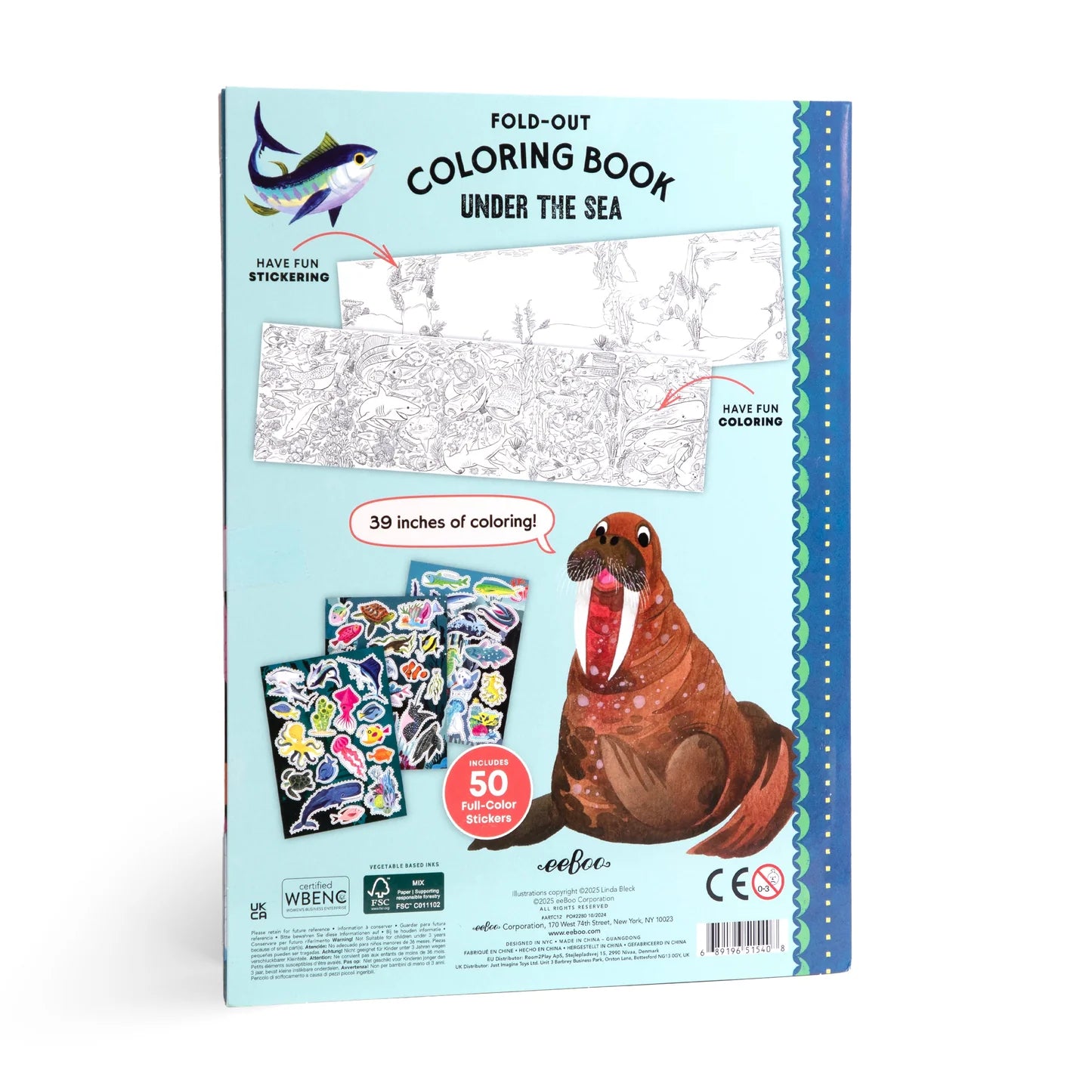 eeBoo Under The Sea Fold Out Coloring Book