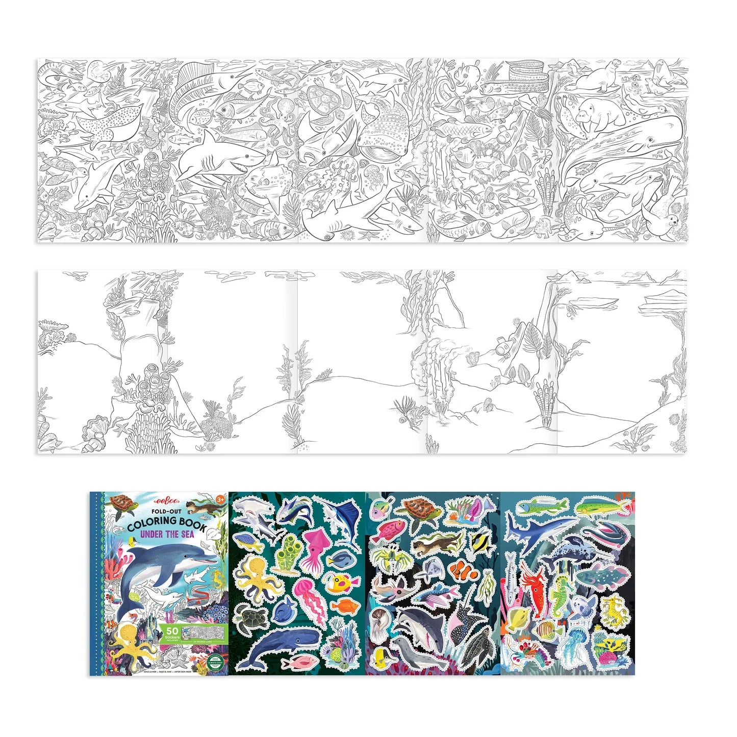 eeBoo Under The Sea Fold Out Coloring Book