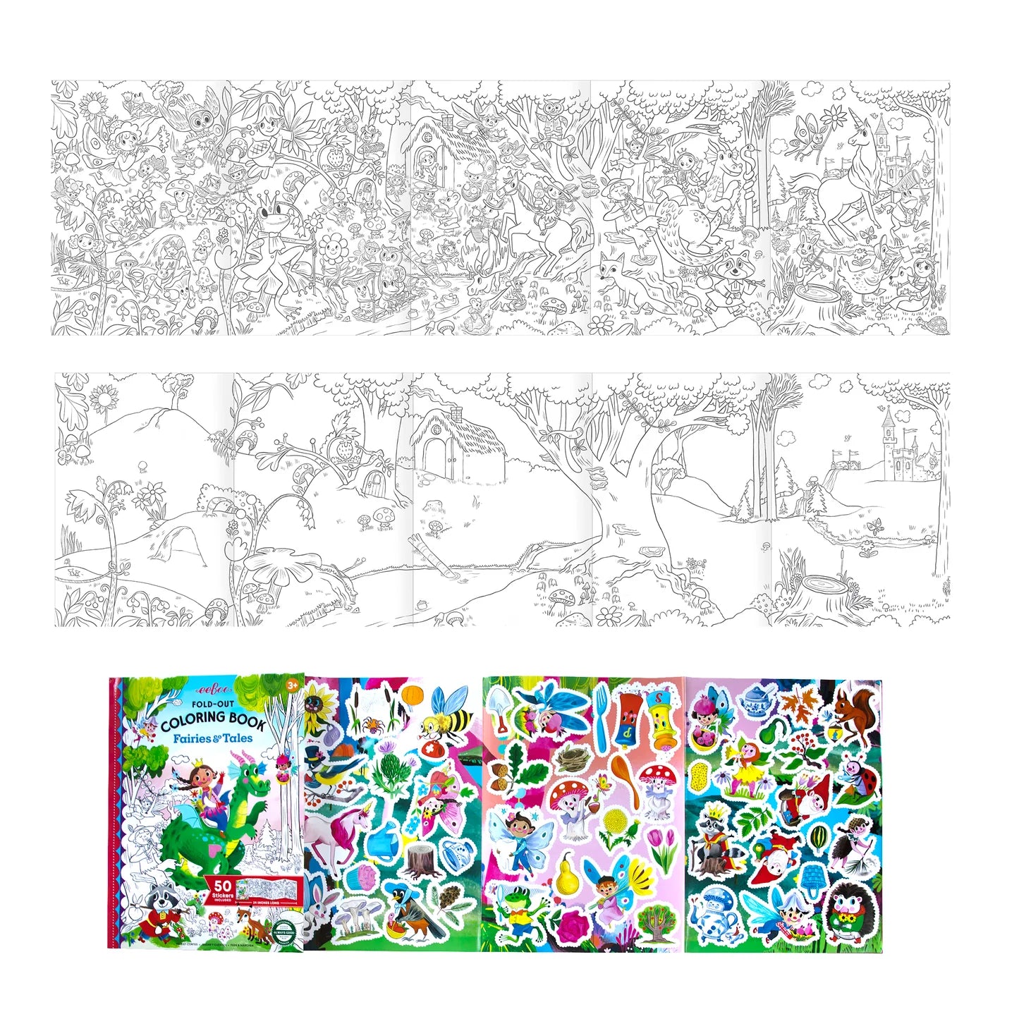 eeBoo Fairies & Tales Fold Out Coloring Book