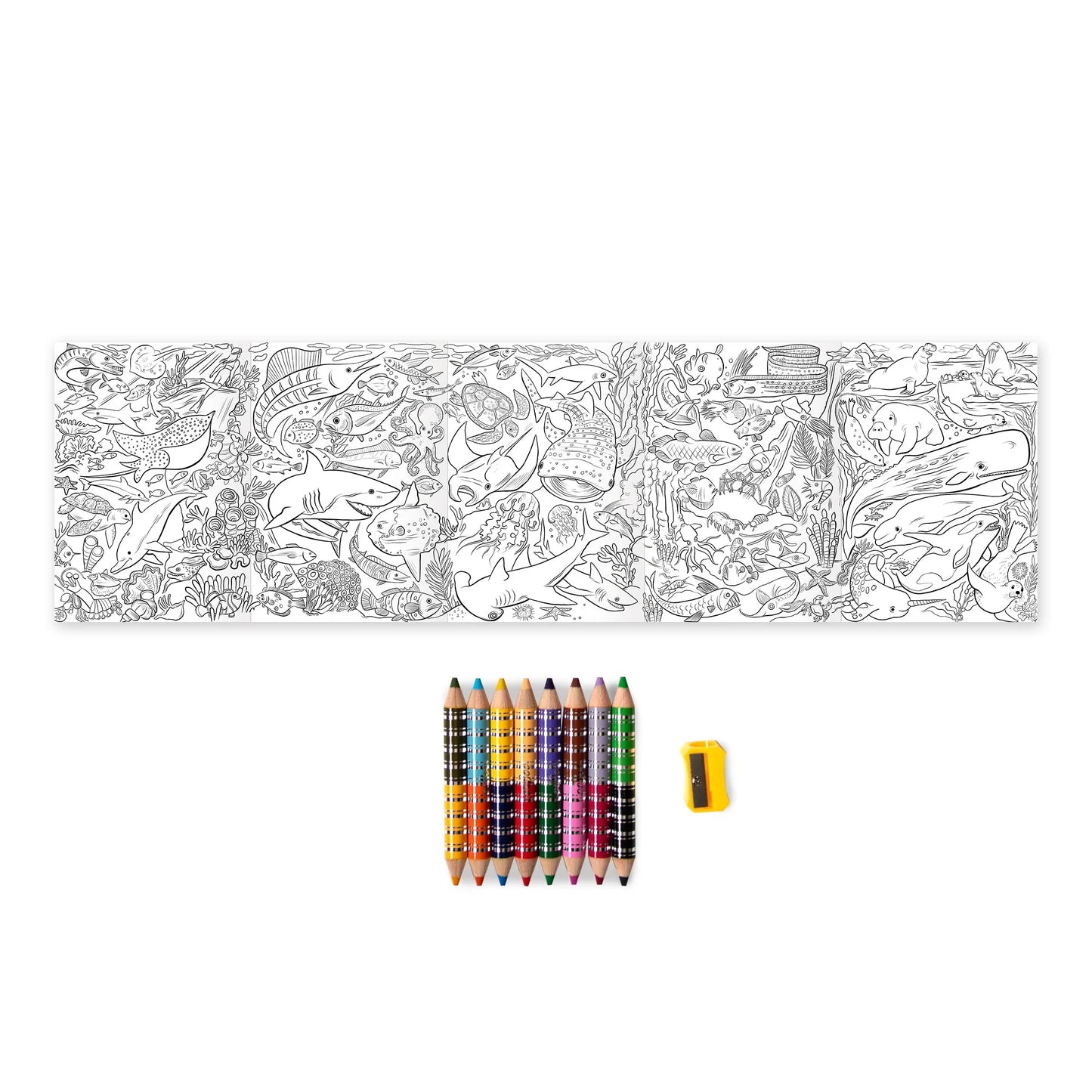 Under The Sea Double Sided Colored Pencils and Mini Mural To Color